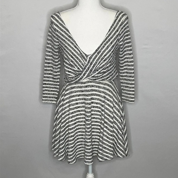 Free People Maverick Striped Knit Mini Dress in Gray and Cream - SIze XS - Picture 3 of 7